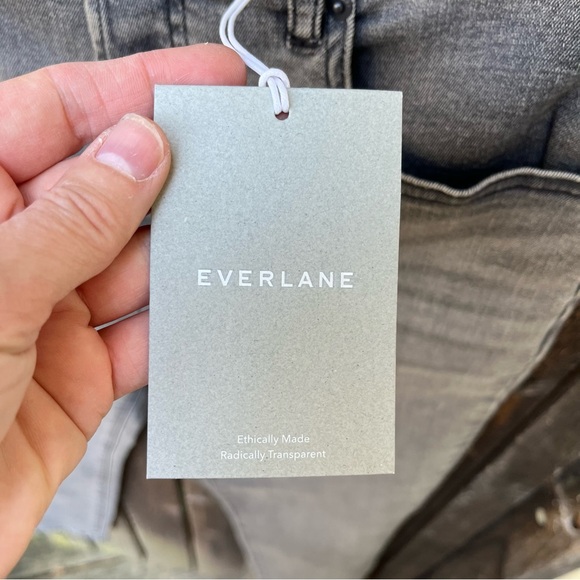Everlane Wm’s High Rise Cigarette Buttonfly Jean In Washed Black NWT Sz 32 - Picture 8 of 14